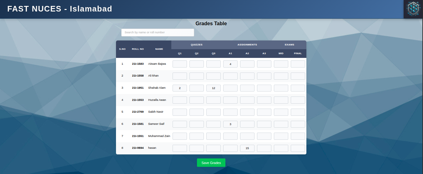 OneBlock academic portal dApp screenshot