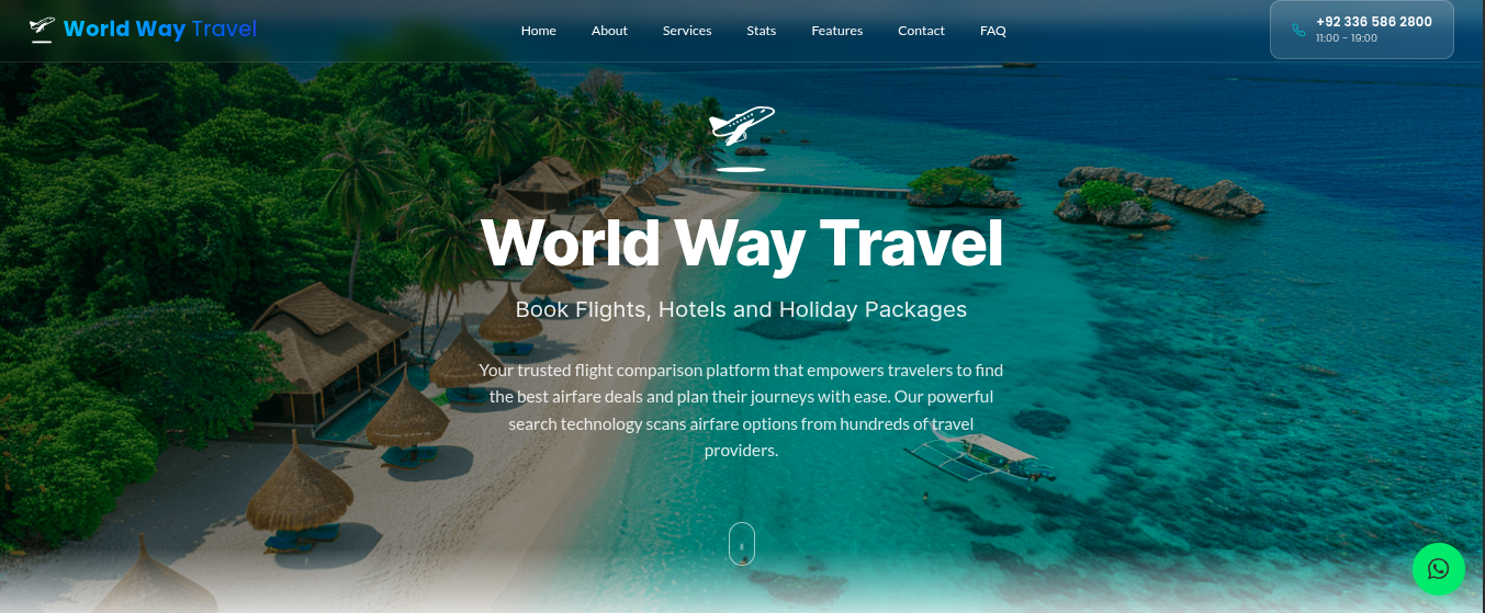 World Way Travel homepage screenshot